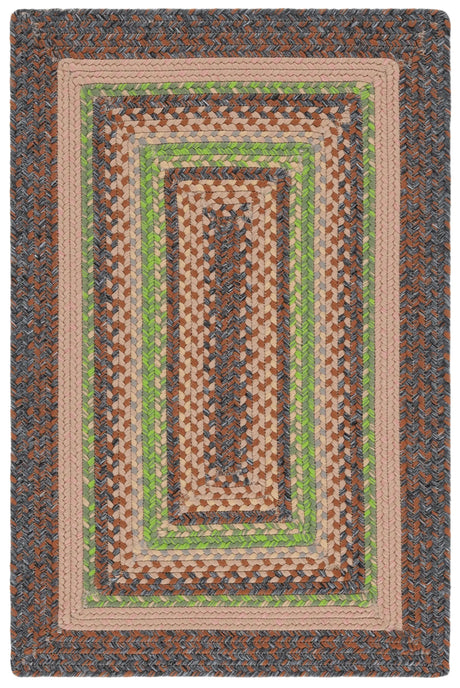 Safavieh Braided 2'-0" x 3'-0" Rug in Brown / Green
