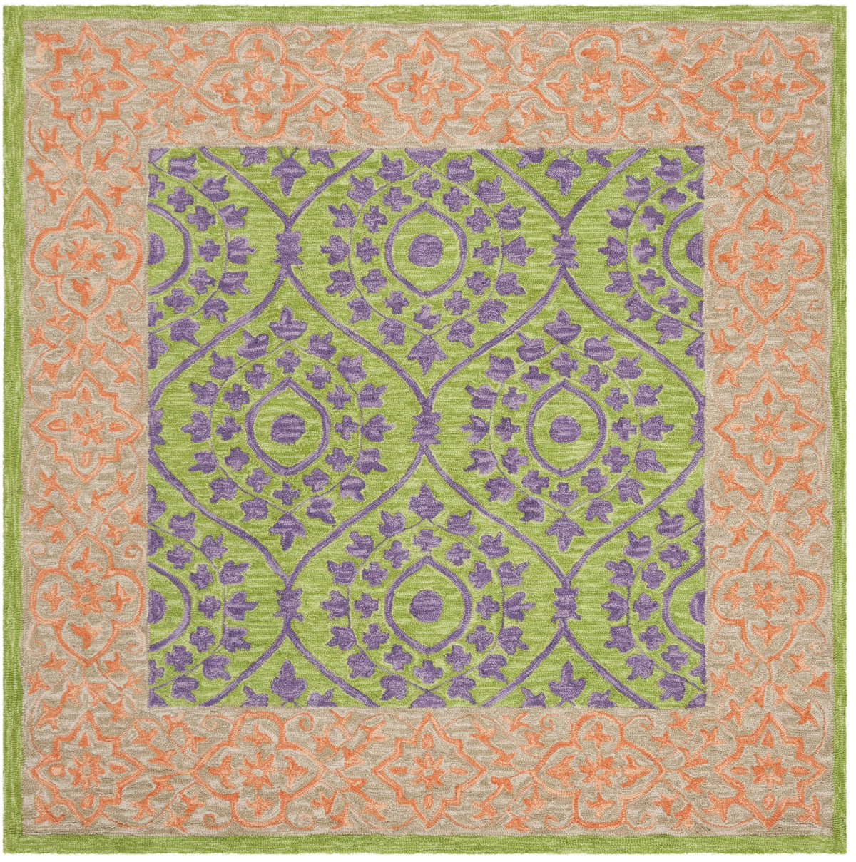 Safavieh Suzani 5'-0" x 5'-0" Rug in Green / Violet