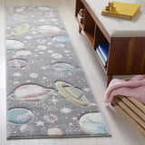 Safavieh Carousel Kids 100 2'-3" x 10'-0" Rug in Grey / Lavender