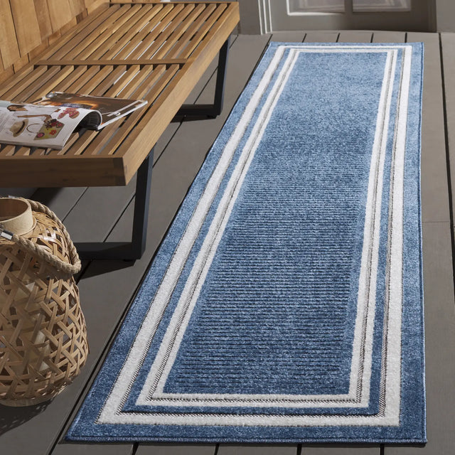 Safavieh Cabana 2'-2" x 9'-0" Rug in Light Blue / Ivory