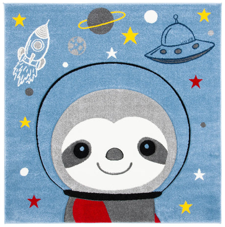 Safavieh Carousel Kids 100 5'-3" x 5'-3" Rug in Blue / Grey