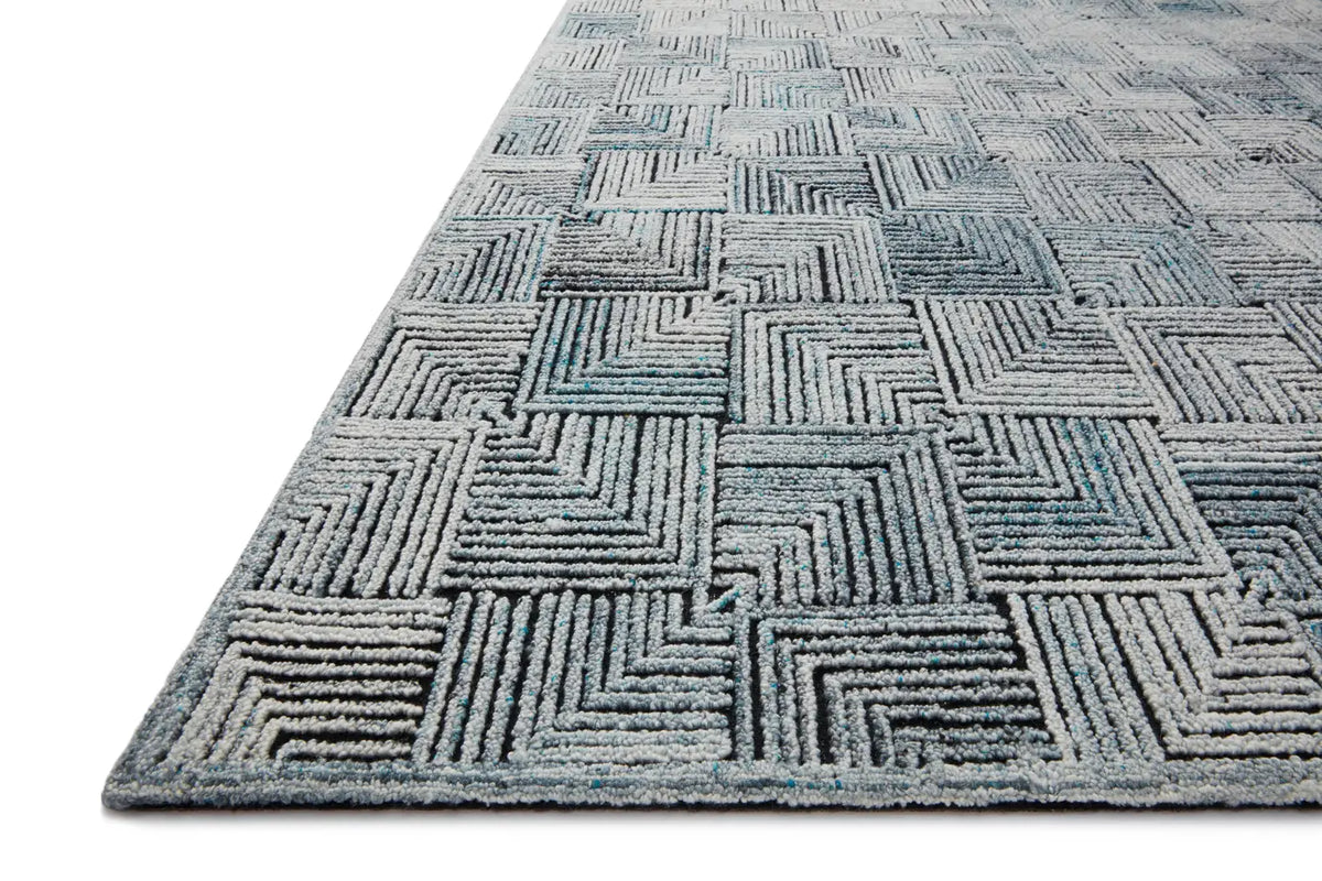 Loloi Prescott Pre-03 Arctic Blue Rugs - rug corner