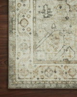 Loloi Rosette Ros-09 Sage/Beige Rugs - corner on wood