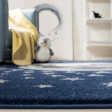 Safavieh Carousel Kids 100 4'-0" x 6'-0" Rug in Navy / Grey