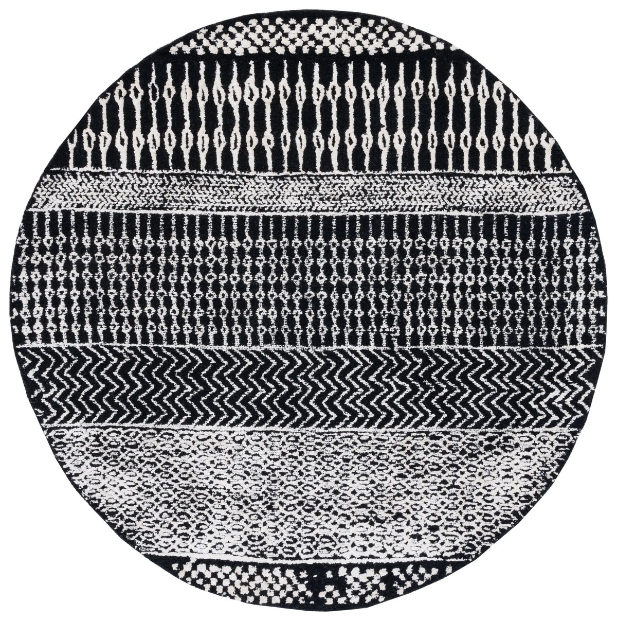 Safavieh Glamour 6'-0" x 6'-0" Rug in Black / Ivory