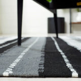 Safavieh Striped Kilim 4'-0" x 6'-0" Rug in Black / Ivory