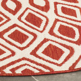 Safavieh Courtyard 6'-7" x 6'-7" Rug in Red / Beige