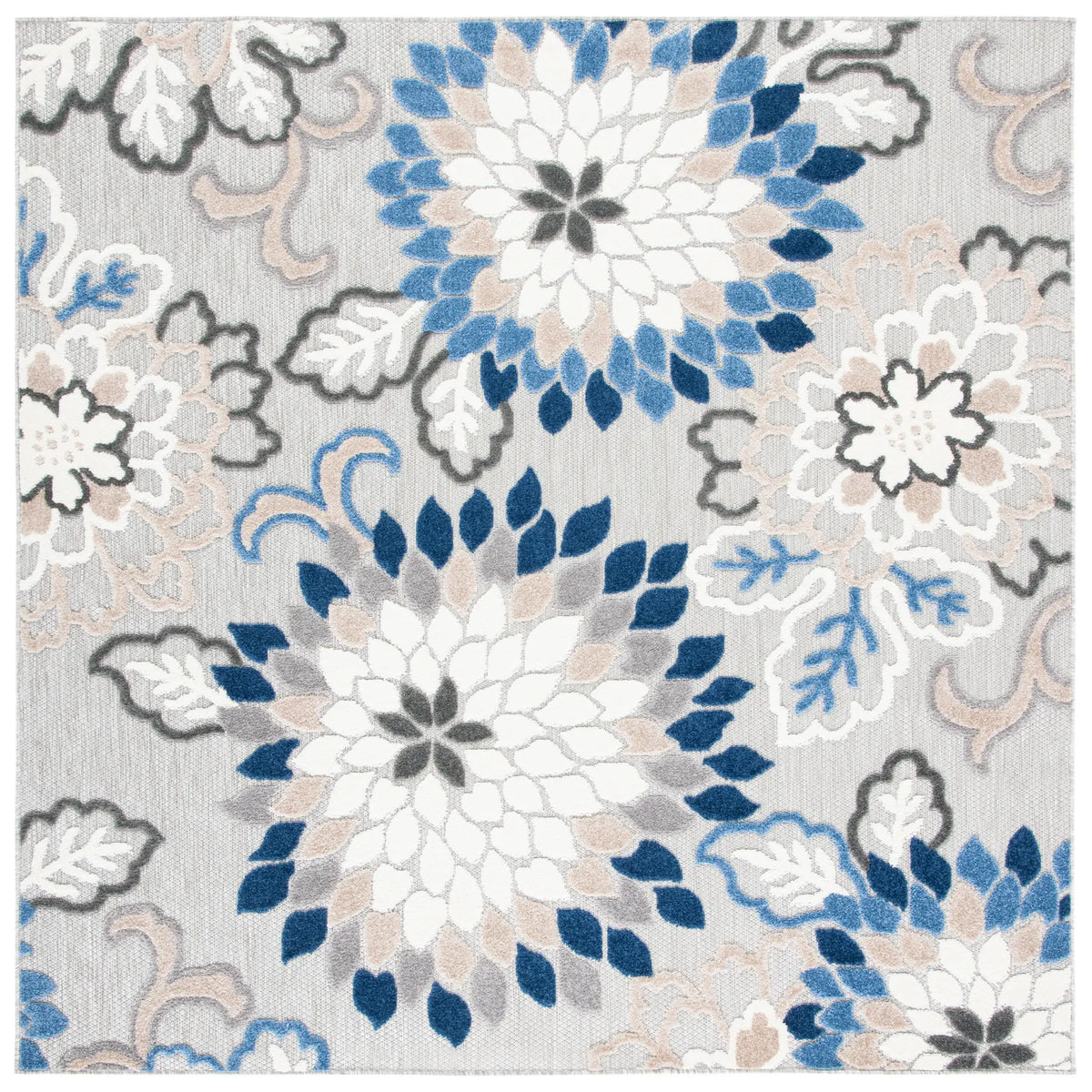 Safavieh Cabana 6'-7" x 6'-7" Rug in Grey / Blue