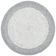 Safavieh Braided 3'-0" x 3'-0" Rug in Grey / Ivory