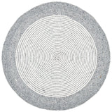 Safavieh Braided 3'-0" x 3'-0" Rug in Grey / Ivory
