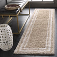 Safavieh Border & Stripe Shag 200 2'-2" x 8'-0" Rug in Beige / Ivory