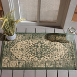 Safavieh Courtyard 2'-0" x 3'-7" Rug in Beige / Dark Green
