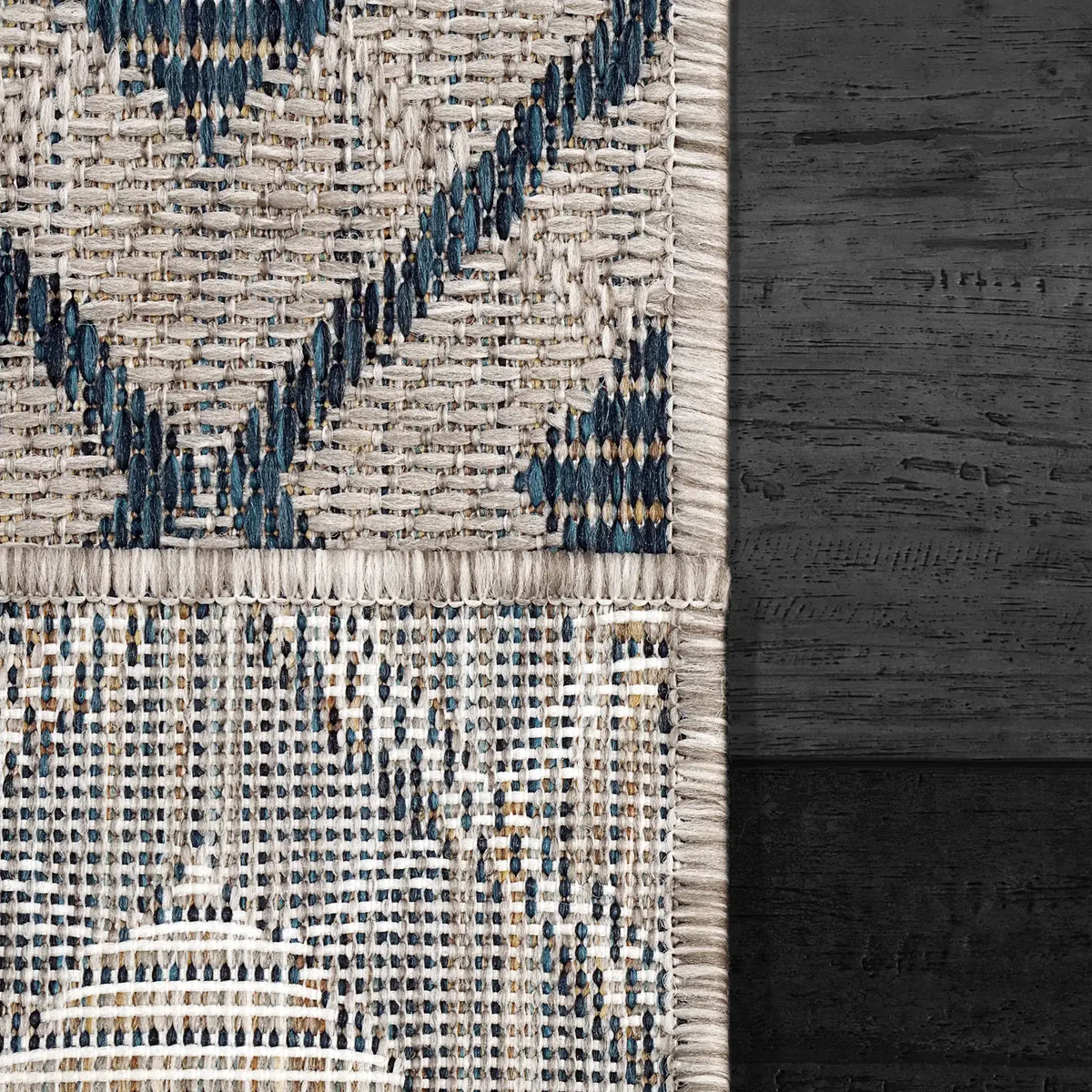 Dynamic Rugs Melissa 4232 Grey/Blue Rug - Corner