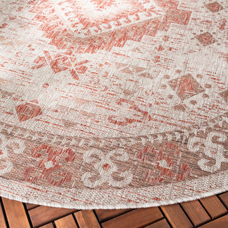 Safavieh Courtyard 6'-7" x 6'-7" Rug in Beige / Red
