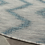 Safavieh Courtyard 6'-7" x 6'-7" Rug in Grey / Blue
