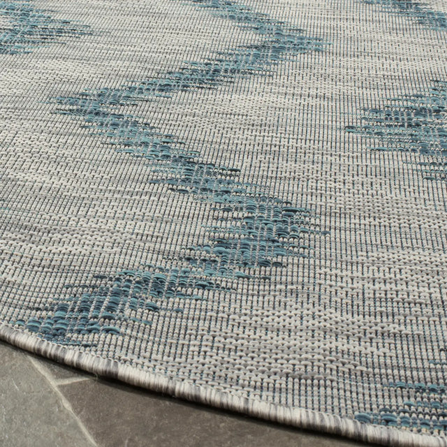 Safavieh Courtyard 6'-7" x 6'-7" Rug in Grey / Blue