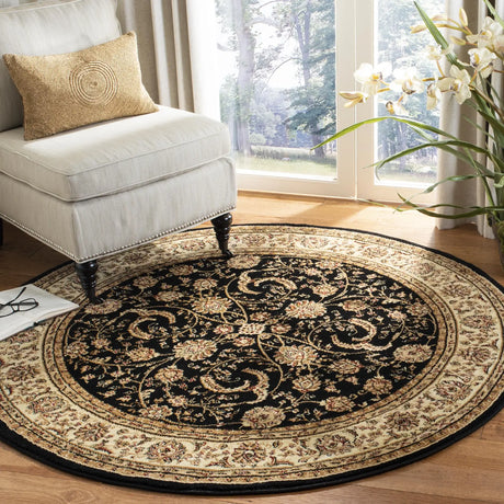 Safavieh Lyndhurst 5'-3" x 5'-3" Rug in Black / Ivory