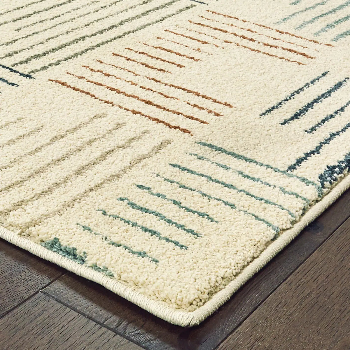 Oriental Weavers Sphinx Carson 9663A Ivory / Multi Rugs - corner detail