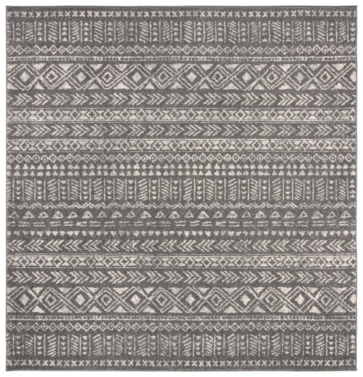 Safavieh Tulum 6'-7" x 6'-7" Rug in Dark Grey / Ivory