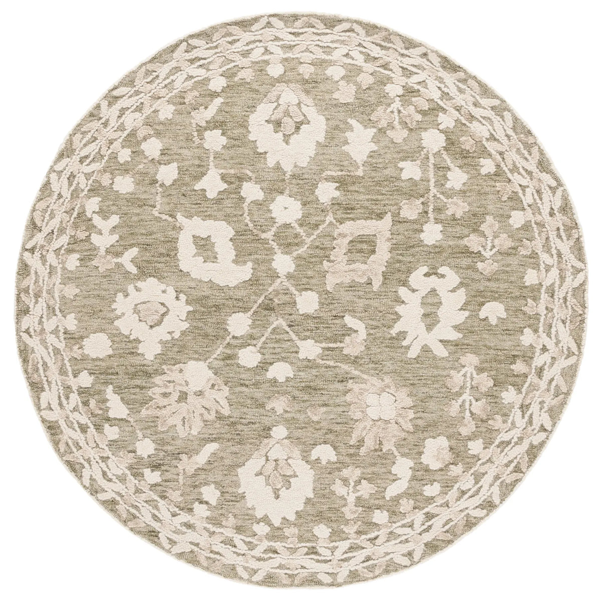 Safavieh Marquee 6'-0" x 6'-0" Rug in Green / Ivory