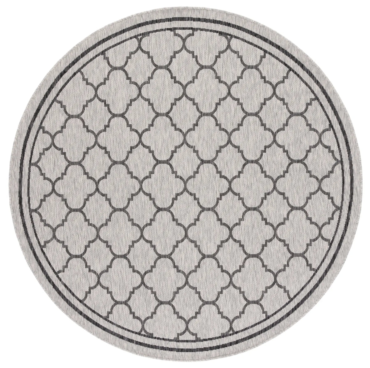 Safavieh Courtyard 6'-7" x 6'-7" Rug in Light Grey / Black