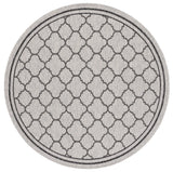 Safavieh Courtyard 6'-7" x 6'-7" Rug in Light Grey / Black