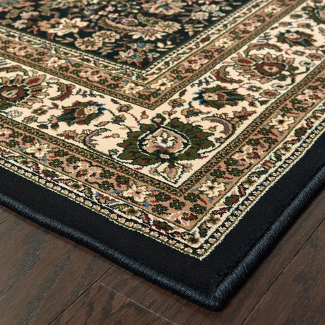 Oriental Weavers Sphinx Ariana 213k8 Black / Ivory Rugs - corner detail