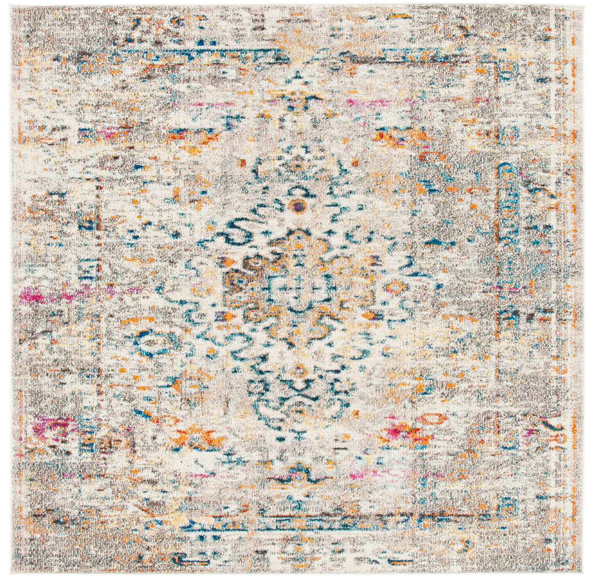 Safavieh Madison 6'-7" x 6'-7" Rug in Grey / Gold