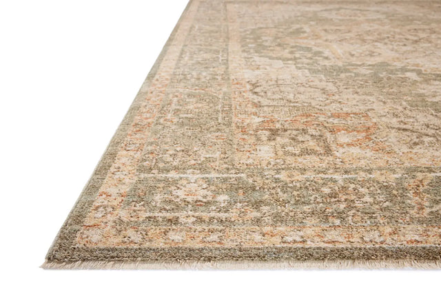 Chris Loves Julia x Loloi Palma PLM-08 Olive / Spice Rug - rug corner