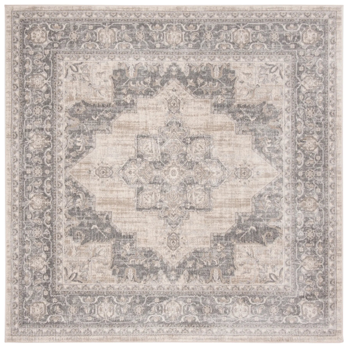 Safavieh Brentwood 6'-7" x 6'-7" Rug in Cream / Grey