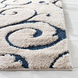 Safavieh Florida Shag 5'-3" x 7'-6" Rug in Cream / Blue