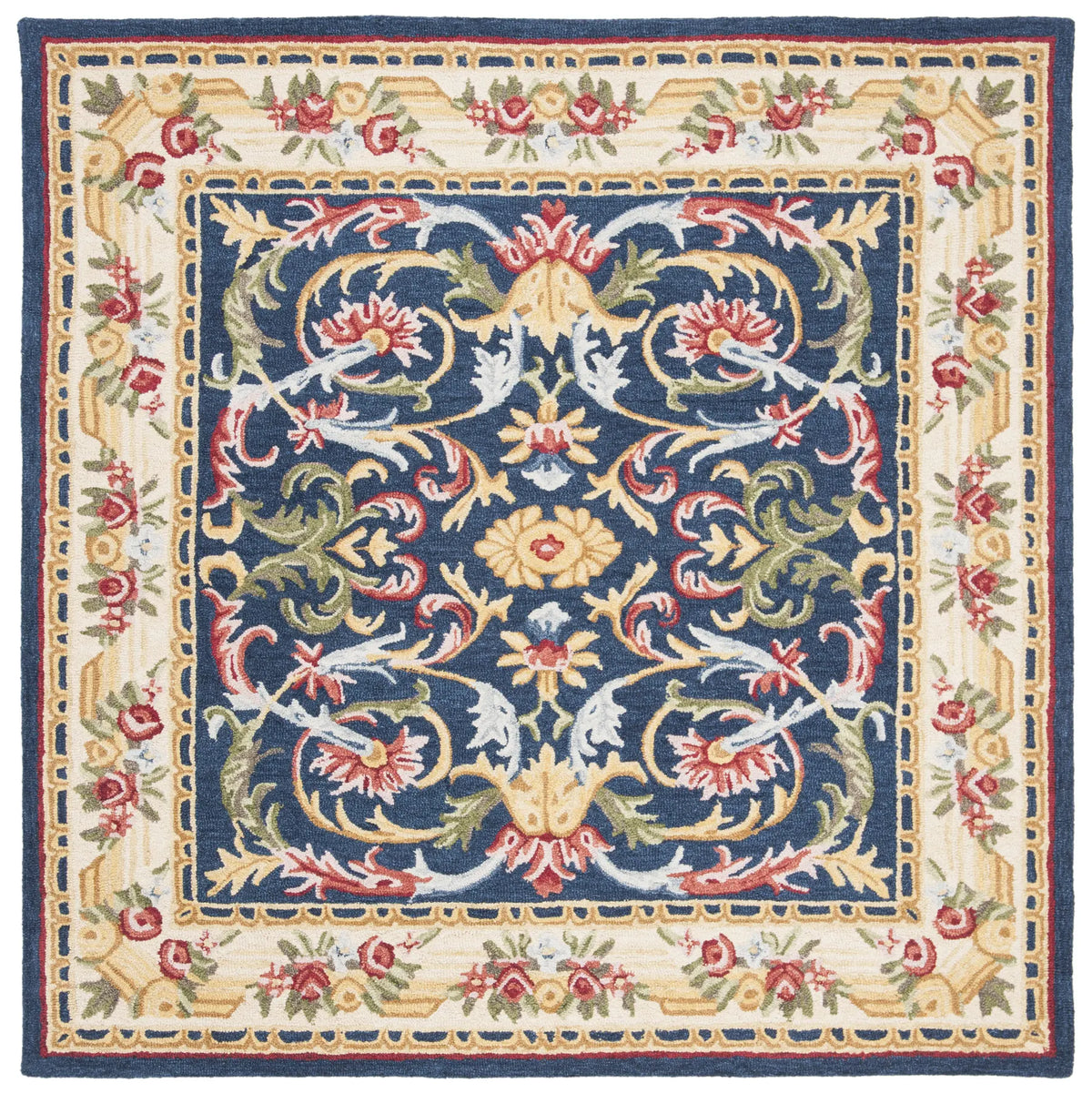 Safavieh Heritage 6'-0" x 6'-0" Rug in Navy / Ivory