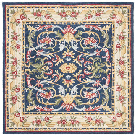 Safavieh Heritage 6'-0" x 6'-0" Rug in Navy / Ivory