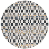 Safavieh Pyramid 6'-7" x 6'-7" Rug in Ivory / Grey Navy
