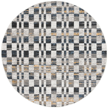 Safavieh Pyramid 6'-7" x 6'-7" Rug in Ivory / Grey Navy