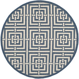 Safavieh Courtyard 5'-3" x 5'-3" Rug in Navy / Beige