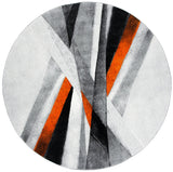 Safavieh Hollywood 6'-7" x 6'-7" Rug in Grey / Orange