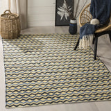 Safavieh Montauk 4'-0" x 6'-0" Rug in Gold / Blue/Black