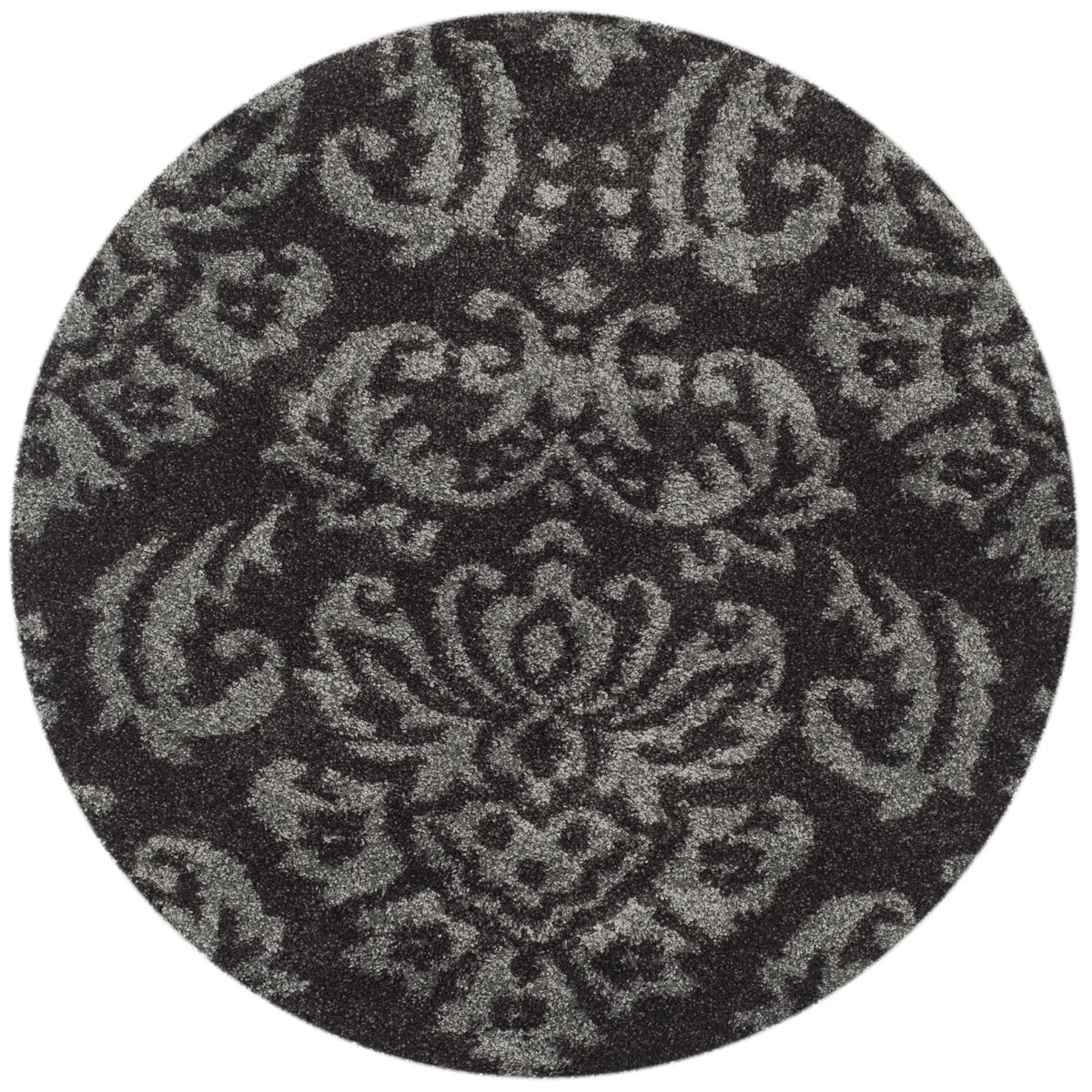 Safavieh Florida Shag 4'-0" x 4'-0" Rug in Dark Brown / Smoke