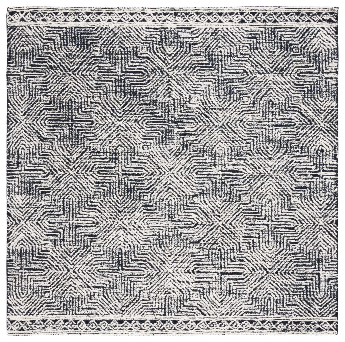 Safavieh Metro 6'-0" x 6'-0" Rug in Black / Ivory