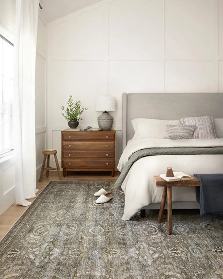 Loloi Layla Lay-13 Antique/Moss Rugs - styled aerial 2