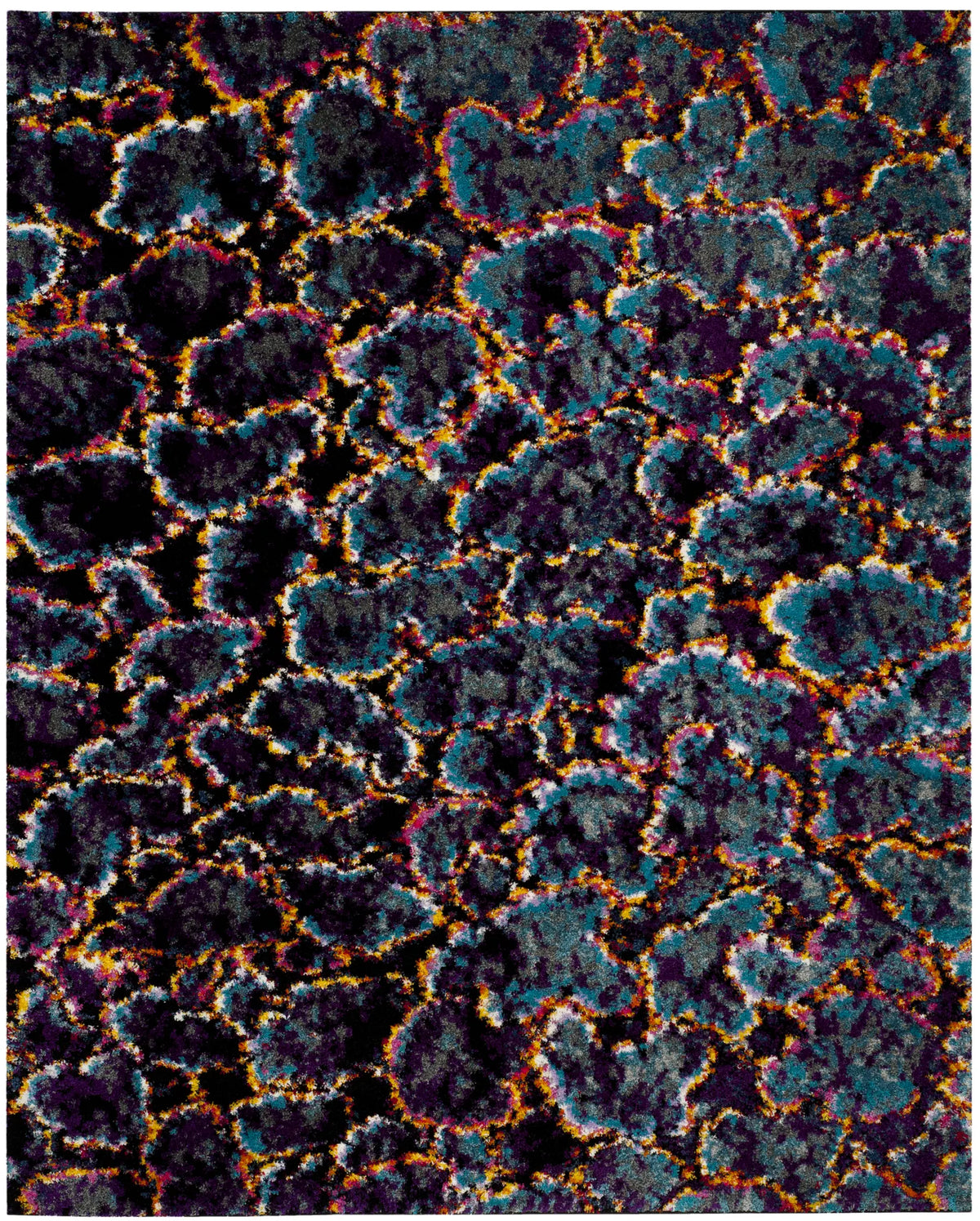 Safavieh Fiesta Shag 6'-7" x 9'-2" Rug in Turquoise / Multi