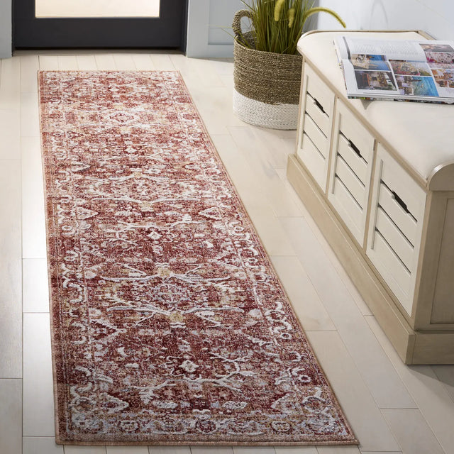 Safavieh Scarlett 400 2'-0" x 8'-0" Rug in Red / Ivory Rust