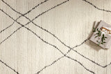 Loloi Fabian Fab-02 Ivory/Charcoal Rug - styled aerial 1