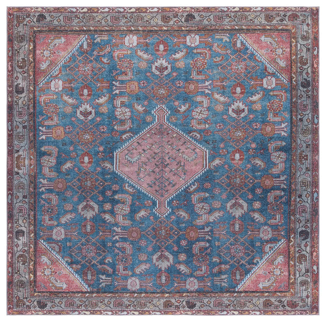 Safavieh Tucson 6'-0" x 6'-0" Rug in Blue / Rust