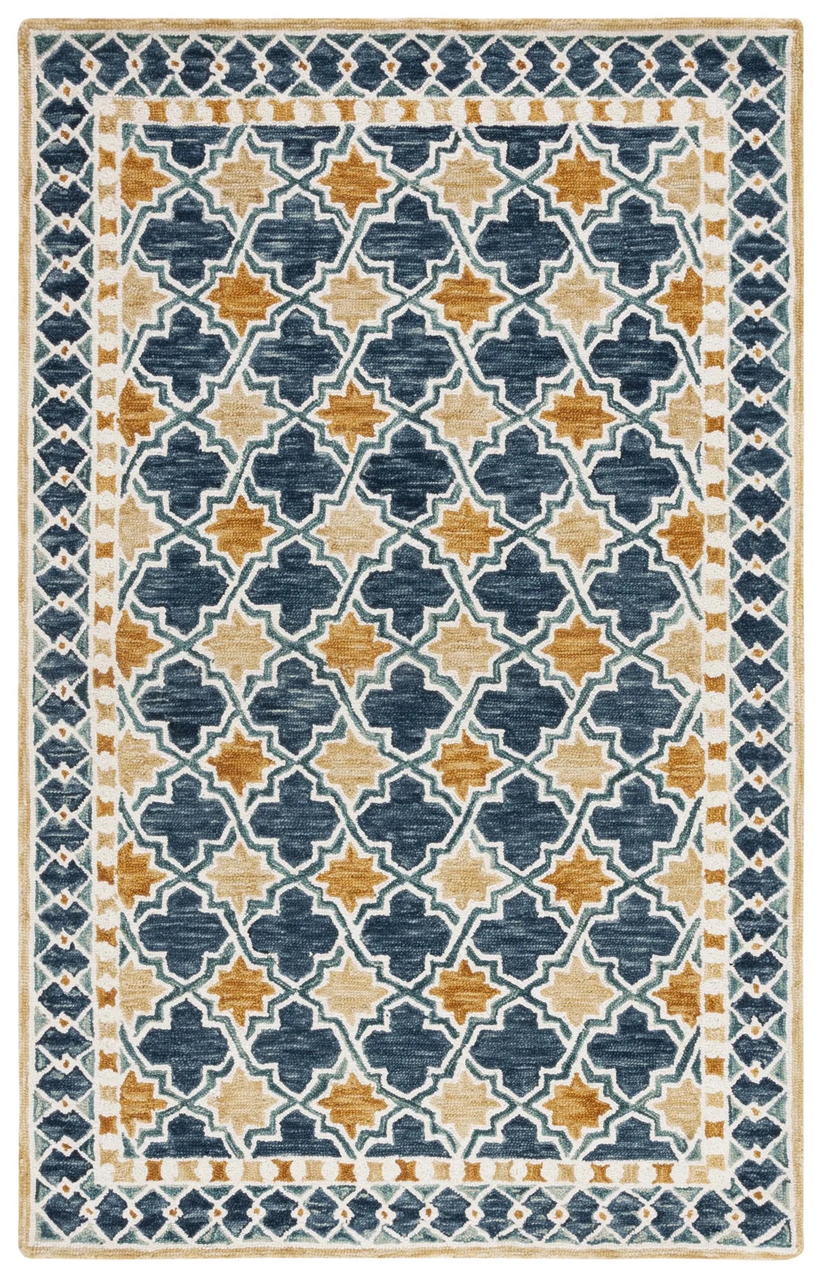 Safavieh Aspen 4'-0" x 6'-0" Rug in Navy / Yellow