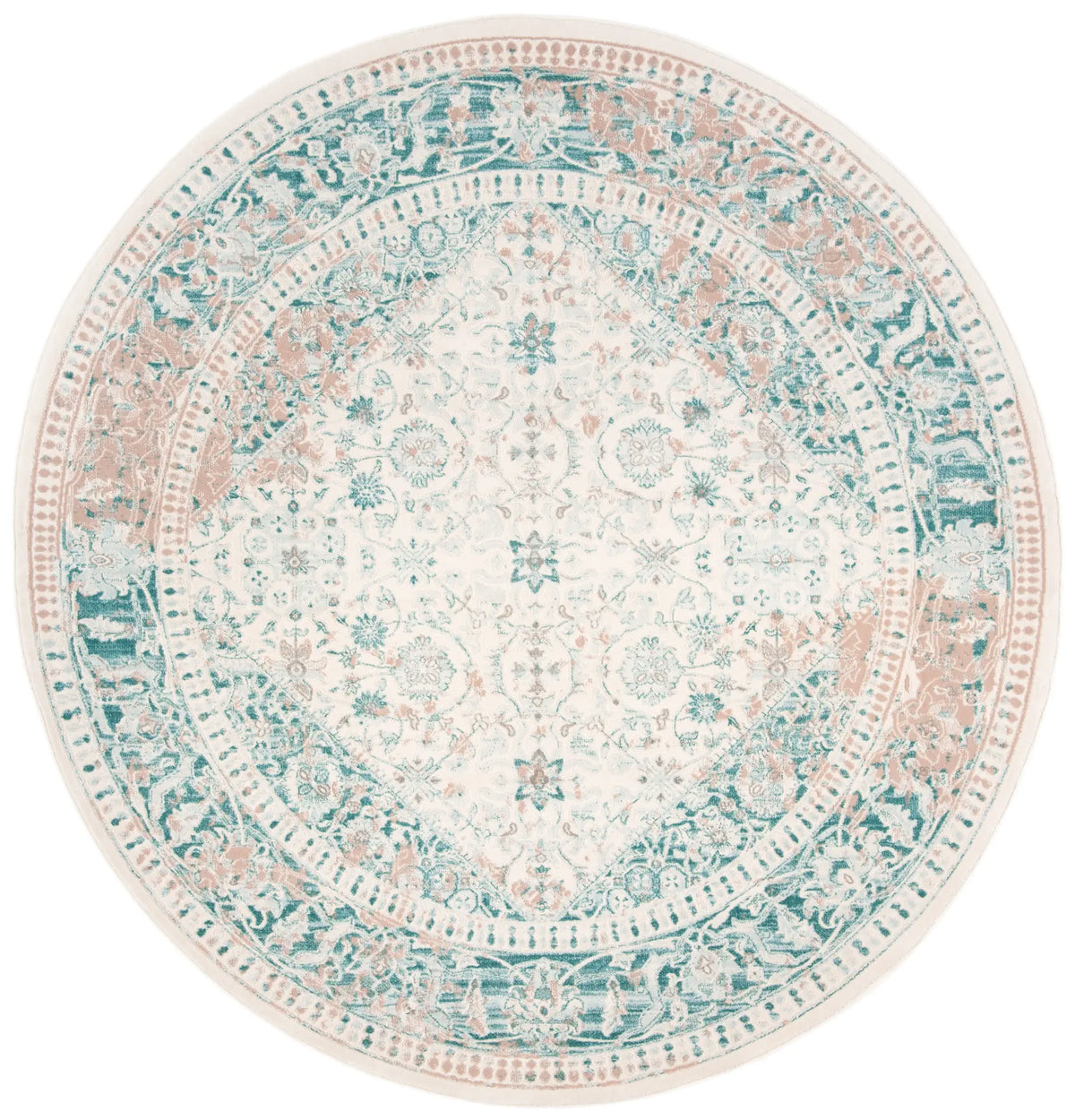 Safavieh Passion 6'-7" x 6'-7" Rug in Turquoise / Ivory