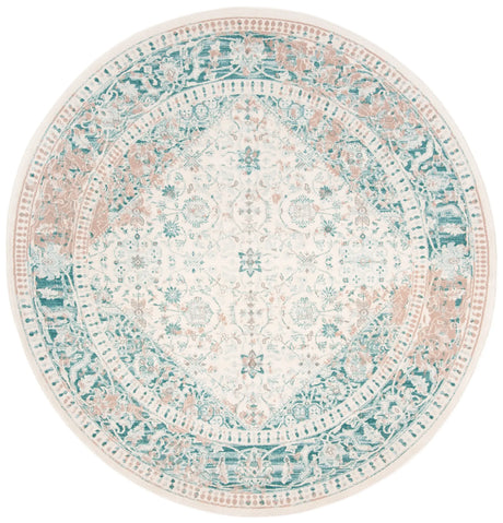 Safavieh Passion 6'-7" x 6'-7" Rug in Turquoise / Ivory