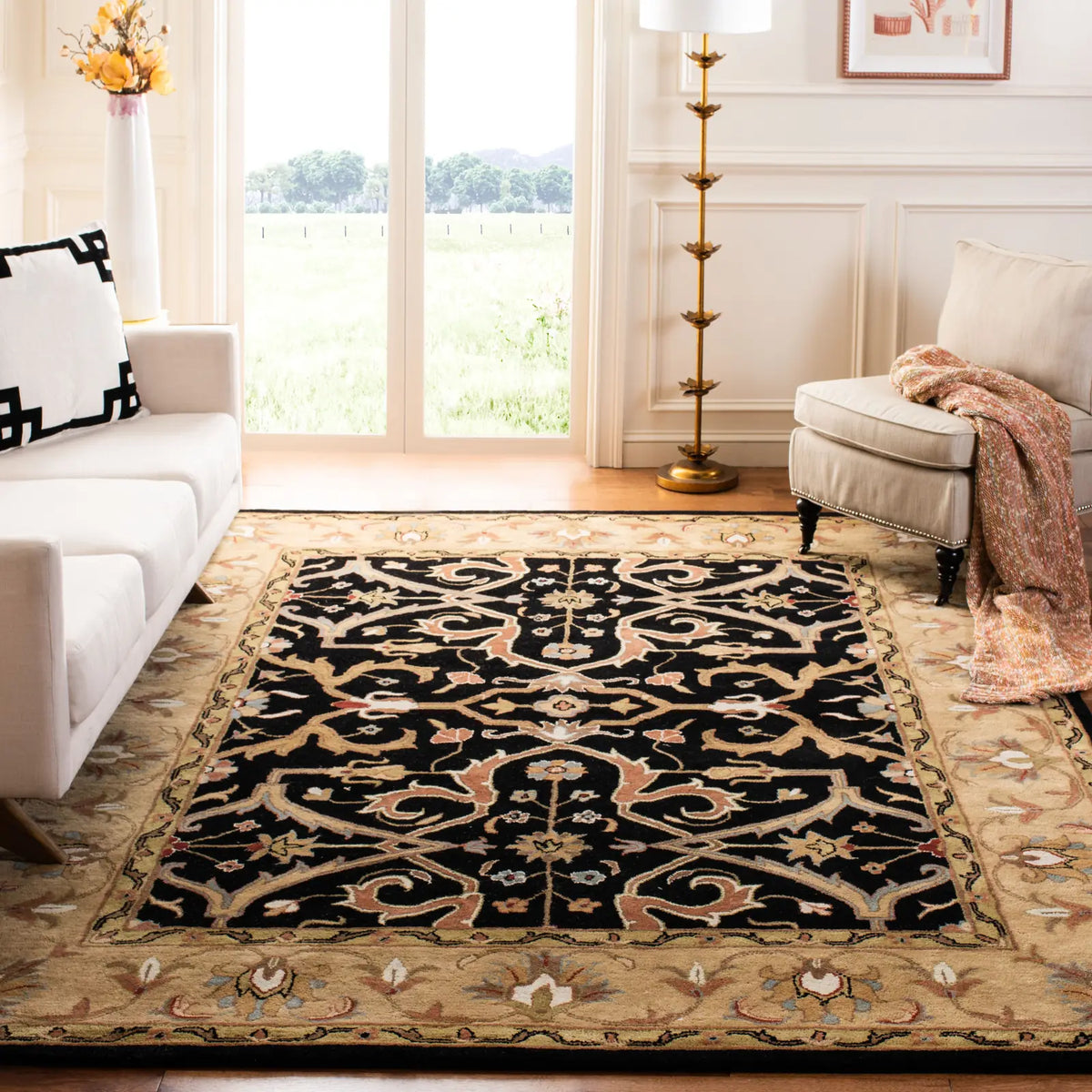 Safavieh Heritage 9'-6" x 13'-6" Rug in Charcoal / Beige