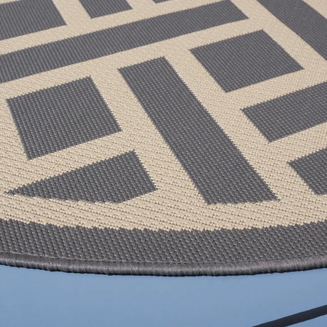 Safavieh Courtyard 6'-7" x 6'-7" Rug in Anthracite / Light Beige